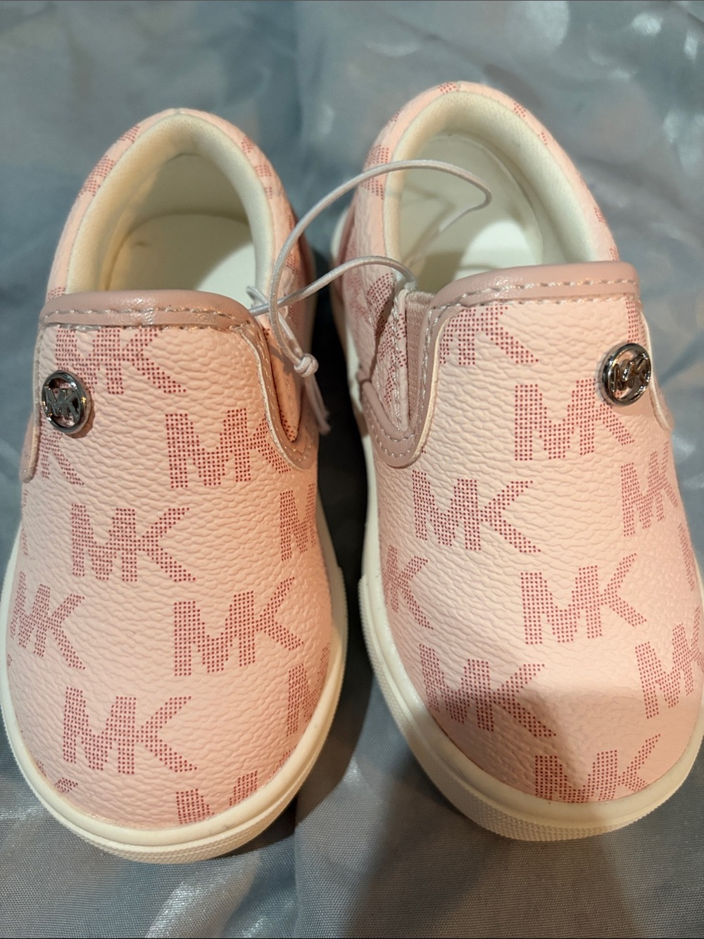 Michael Kors Pink MK Logo Slip-On Sneakers for toddlers